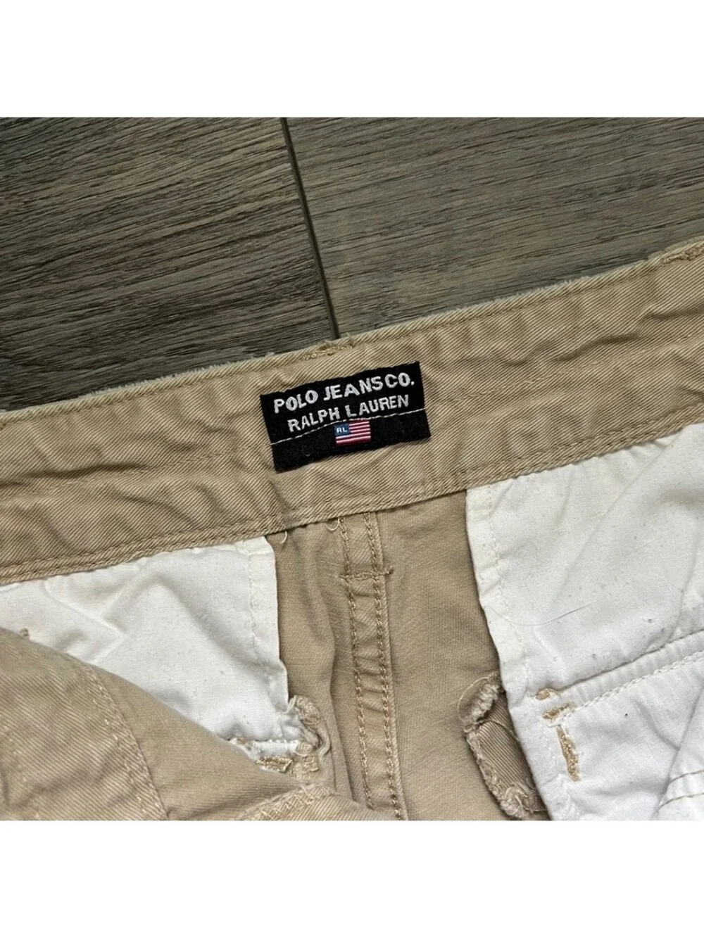 Polo Jeans Co. Ralph Lauren Men's 34x32 Cargo Pants Tan Military Surplus Y2K